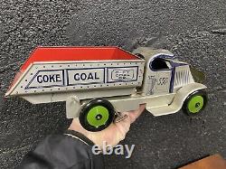 Vintage tin litho truck Marx coal coke rare