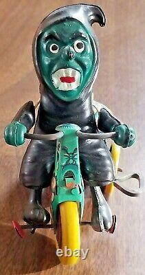 Vntg MARX 1964 NUTTY MAD GOBLIN WIND UP CELLULOID & TIN TRIKE TRICYCLE Japan