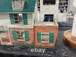 Vtg 1950 60's Marx Tin Two Story Dollhouse Breezeway Furniture REDUCED 2 SELL