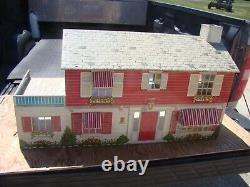 Vtg 1950's Marx Tin Litho Metal 2 Story Dollhouse &Lot of Furniture &Accessories