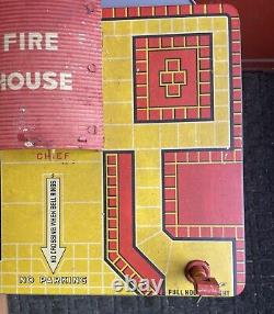 Vtg 30s Tin Marx Toys General Alarm Firehouse Fire Department Headquarter In Box