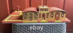 Vtg 30s Tin Marx Toys General Alarm Firehouse Fire Department Headquarter In Box