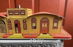 Vtg 30s Tin Marx Toys General Alarm Firehouse Fire Department Headquarter In Box