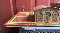 Vtg 30s Tin Marx Toys General Alarm Firehouse Fire Department Headquarter In Box