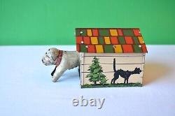 Vtg Antique SNAPPY THE MIRACLE DOG MARX TIN TOY Doghouse House Litho 1930s 1940s