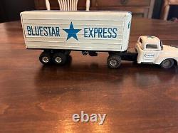 Vtg MARX Linemar tin friction semi-truck. Blue Star Express. 1950s Japan