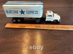 Vtg MARX Linemar tin friction semi-truck. Blue Star Express. 1950s Japan