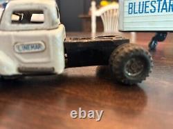 Vtg MARX Linemar tin friction semi-truck. Blue Star Express. 1950s Japan