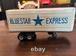 Vtg MARX Linemar tin friction semi-truck. Blue Star Express. 1950s Japan