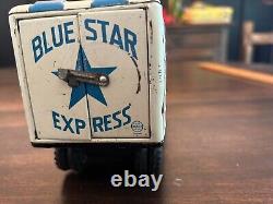 Vtg MARX Linemar tin friction semi-truck. Blue Star Express. 1950s Japan