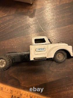 Vtg MARX Linemar tin friction semi-truck. Blue Star Express. 1950s Japan