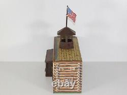 Vtg Marx Fort Apache Play Set US Cavalry Supply Tin Litho Building Indian Toys