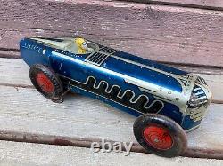 Vtg Marx Giant King Boat Tail Tin Litho Blue Indy Racer 1941 Wind Up 13