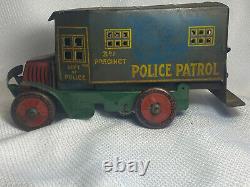 Vtg Marx Toys Police Patrol 3rd Precinct Paddy Wagon Wind Up Tin Toy