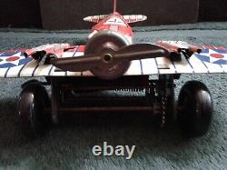 Vtg. Marx U. S. Army #712 Sparking Fighter Plane Tin Litho Wind-Up, Works, No Box