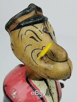 Vtg Marx Walking Popeye Carrying Parrots Tin Litho Wind Up Toy Not Working #2