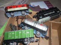 Vtg NY Central Marx Streamline, Steam type tin toy, O gauge 5 pc train set +